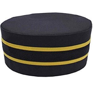 Masonic Cap with Gold Braid - Black Cap/Hat