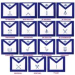 Masonic Blue Lodge Officers Aprons – Set of 15 Aprons