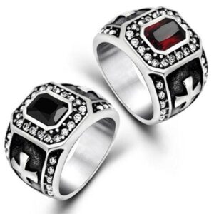 Knights Templar Ring | Zirconia Cross Rings