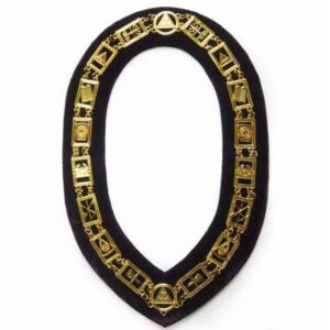 Masonic Chain Collar - Gold/Silver On Purple + Free Case