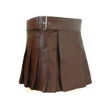 Brown Mini Leather Kilt