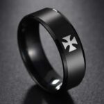 Black Band Ring | Knight Templar Cross Ring
